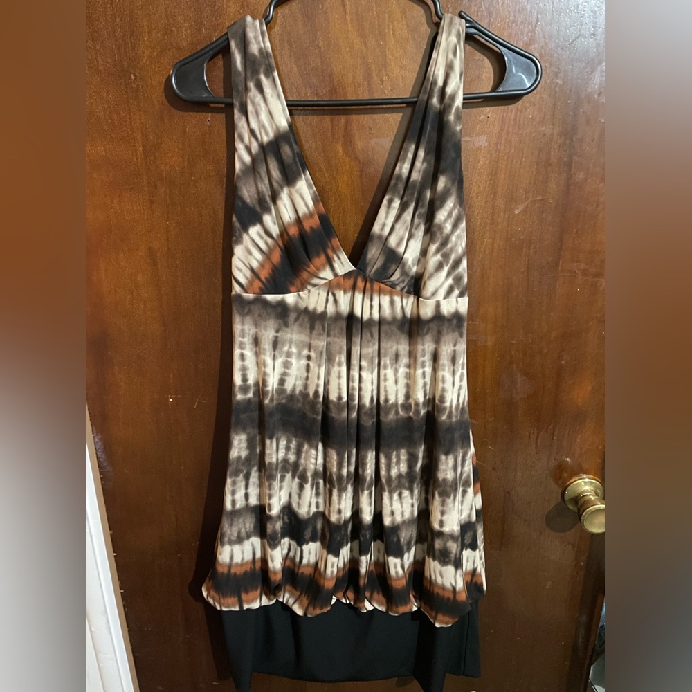 Brown tie dye dress